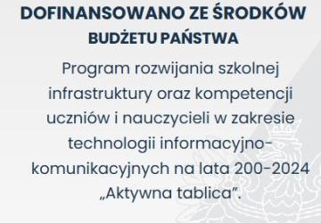 Dofinansowanie w ramach programu „Aktywna tablica” - 2024