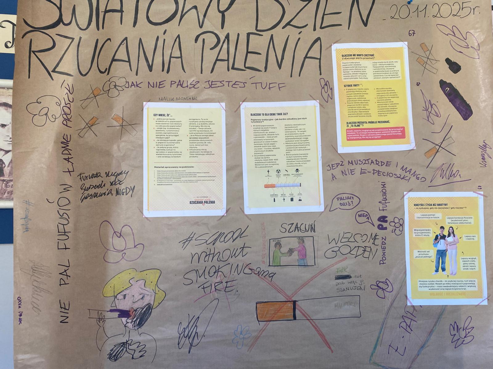 Sprawozdanie z działań profilaktycznych – 19.11 i 20.11  Światowy Dzień Rzucania Palenia