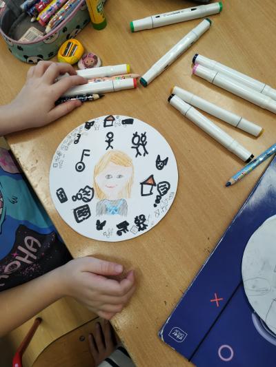 Uczniowie wykonują tarczę prywatności.