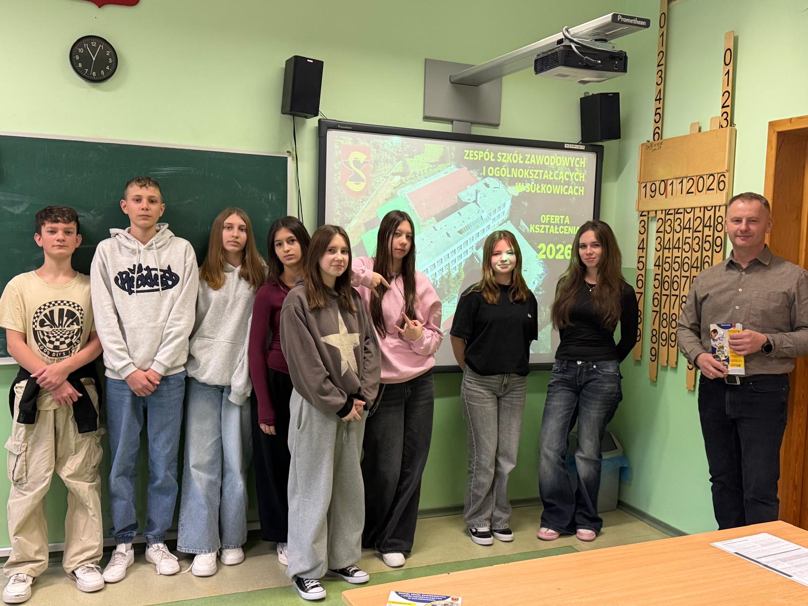 Spotkanie klasy VIII z przedstawicielem Zespołu Szkół Zawodowych i Ogólnokształcących w Sułkowicach