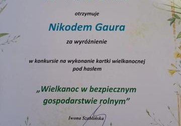 Sukces naszego ucznia w konkursie KRUS